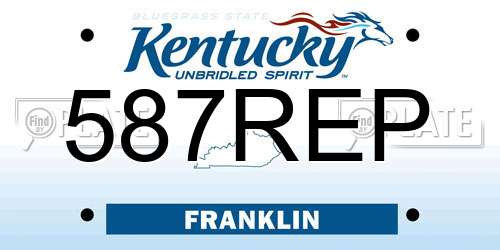 587REP Kentucky License Plate