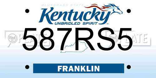 587RS5 Kentucky License Plate