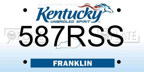 587RSS Kentucky License Plate