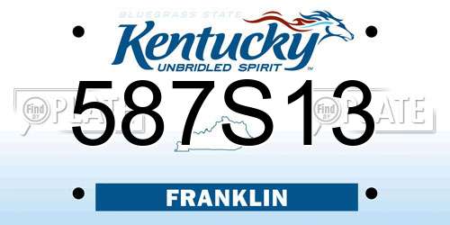 587S13 Kentucky License Plate