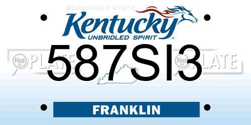 587SI3 Kentucky License Plate