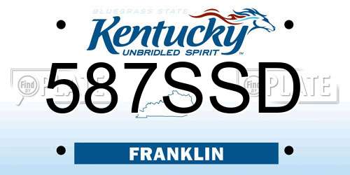 587SSD Kentucky License Plate