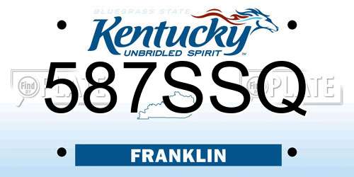 587SSQ Kentucky License Plate