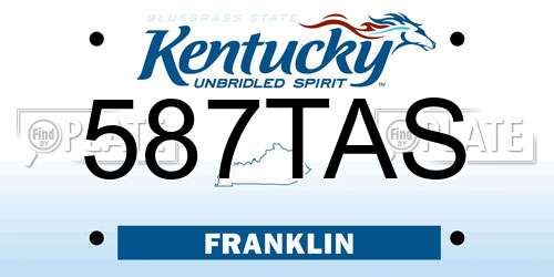 587TAS Kentucky License Plate