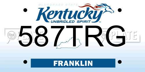 587TRG Kentucky License Plate