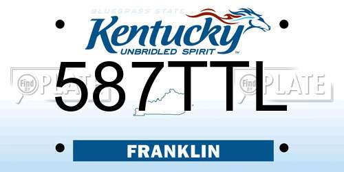 587TTL Kentucky License Plate