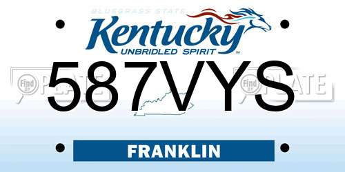 587VYS Kentucky License Plate