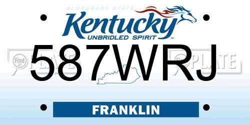 587WRJ Kentucky License Plate