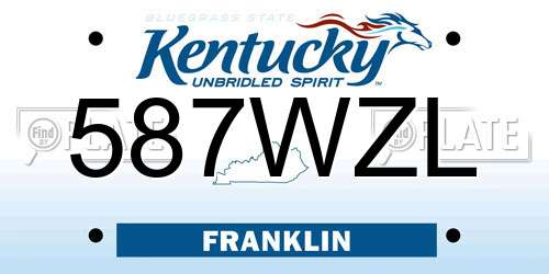 587WZL Kentucky License Plate