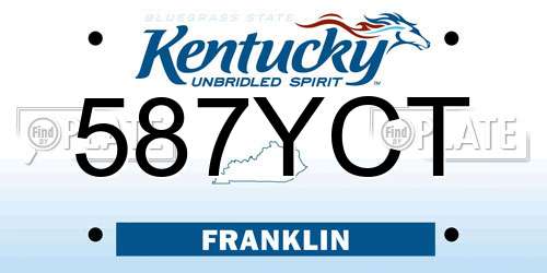587YCT Kentucky License Plate