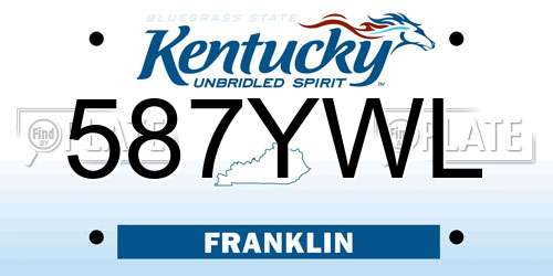 587YWL Kentucky License Plate