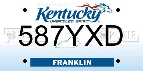 587YXD Kentucky License Plate