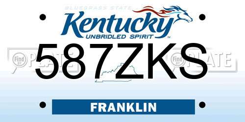 587ZKS Kentucky License Plate