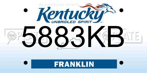 5883KB Kentucky License Plate