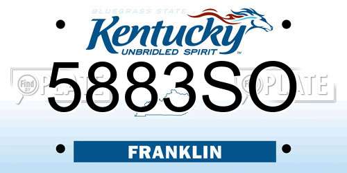 5883SO Kentucky License Plate