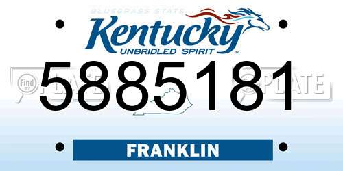 5885181 Kentucky License Plate