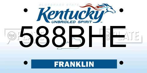 588BHE Kentucky License Plate