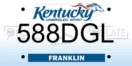 588DGL Kentucky License Plate
