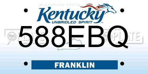 588EBQ Kentucky License Plate