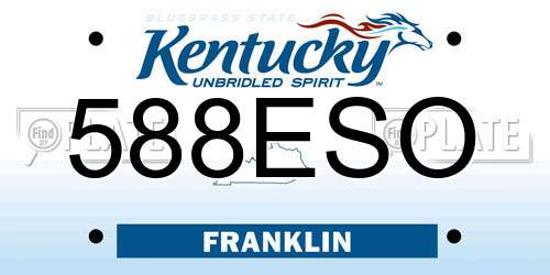 588ESO Kentucky License Plate