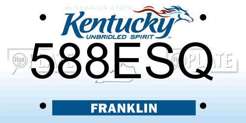 588ESQ Kentucky License Plate