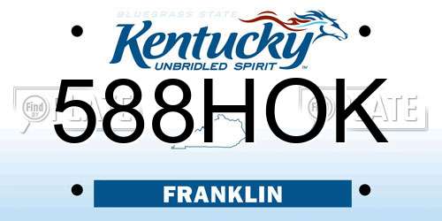 588HOK Kentucky License Plate