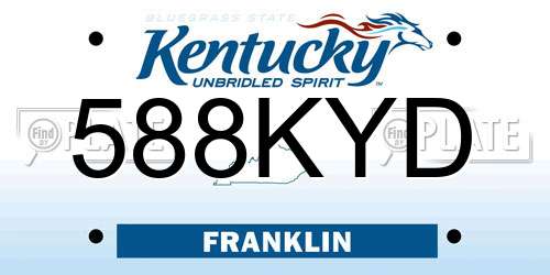 588KYD Kentucky License Plate
