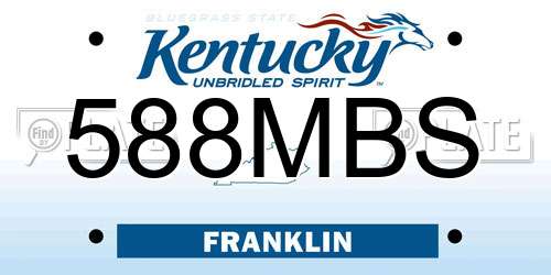 588MBS Kentucky License Plate