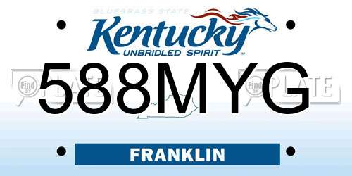 588MYG Kentucky License Plate