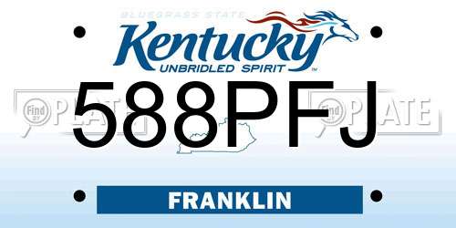 588PFJ Kentucky License Plate