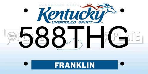 588THG Kentucky License Plate