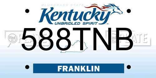 588TNB Kentucky License Plate
