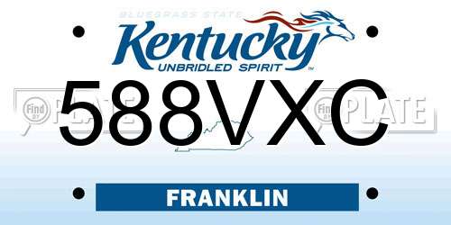 588VXC Kentucky License Plate