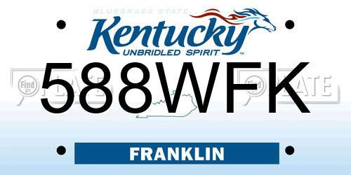588WFK Kentucky License Plate