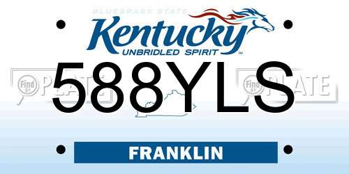 588YLS Kentucky License Plate