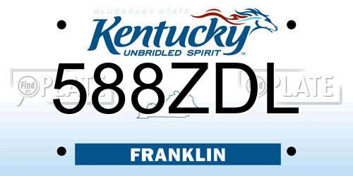 588ZDL Kentucky License Plate