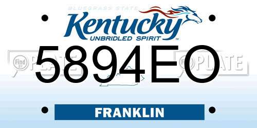 5894EO Kentucky License Plate