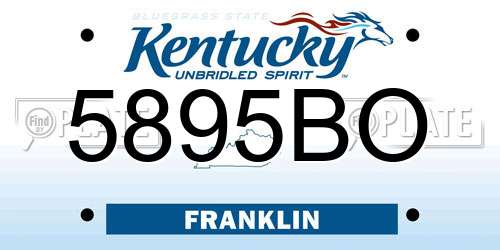 5895BO Kentucky License Plate