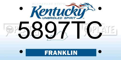 5897TC Kentucky License Plate