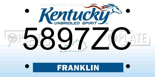 5897ZC Kentucky License Plate