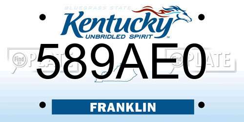 589AE0 Kentucky License Plate
