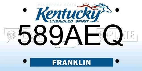 589AEQ Kentucky License Plate
