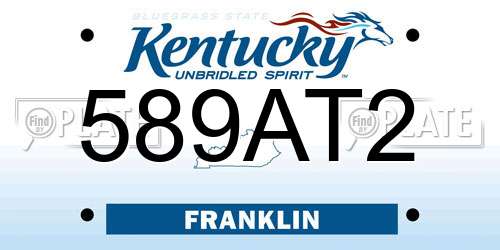 589AT2 Kentucky License Plate