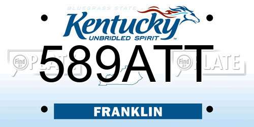 589ATT Kentucky License Plate