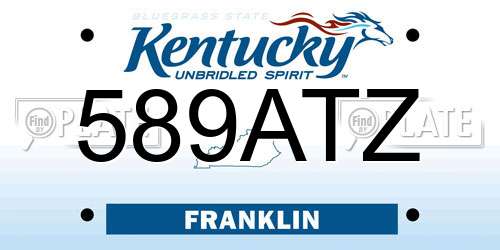589ATZ Kentucky License Plate