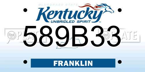 589B33 Kentucky License Plate