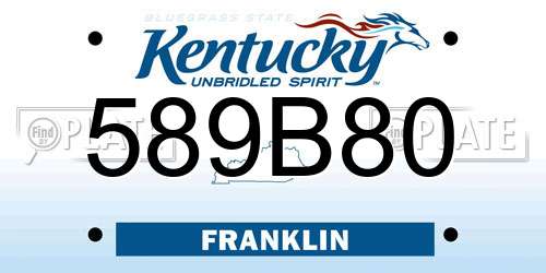 589B80 Kentucky License Plate