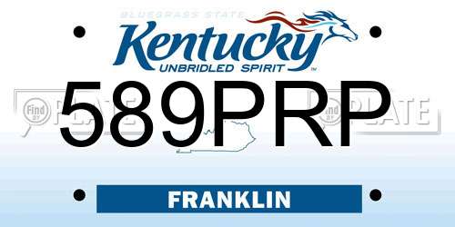 589PRP Kentucky License Plate