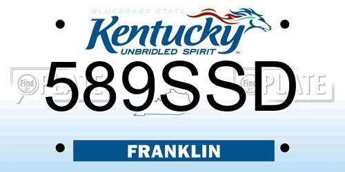 589SSD Kentucky License Plate