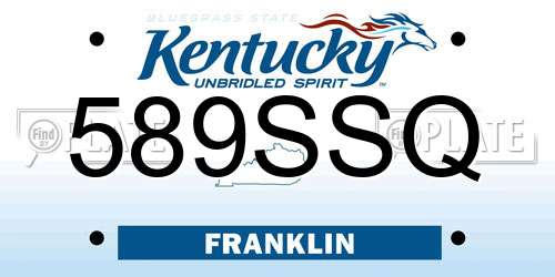 589SSQ Kentucky License Plate